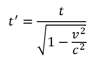 Time dilation formula in special relativity