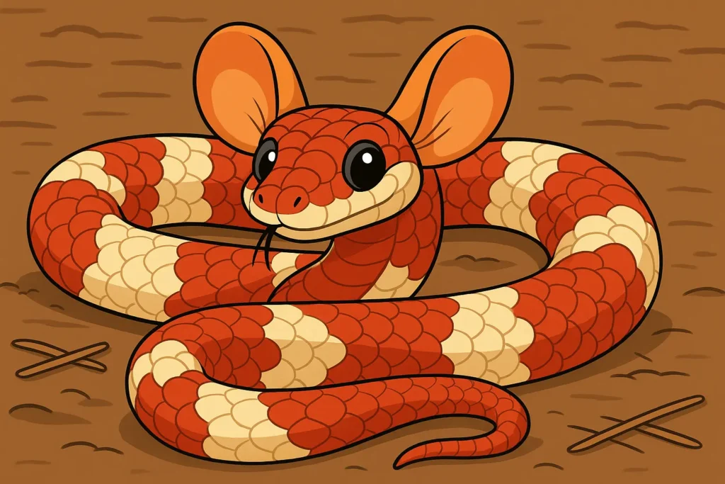 Red snake with ears shows how snakes sense sound